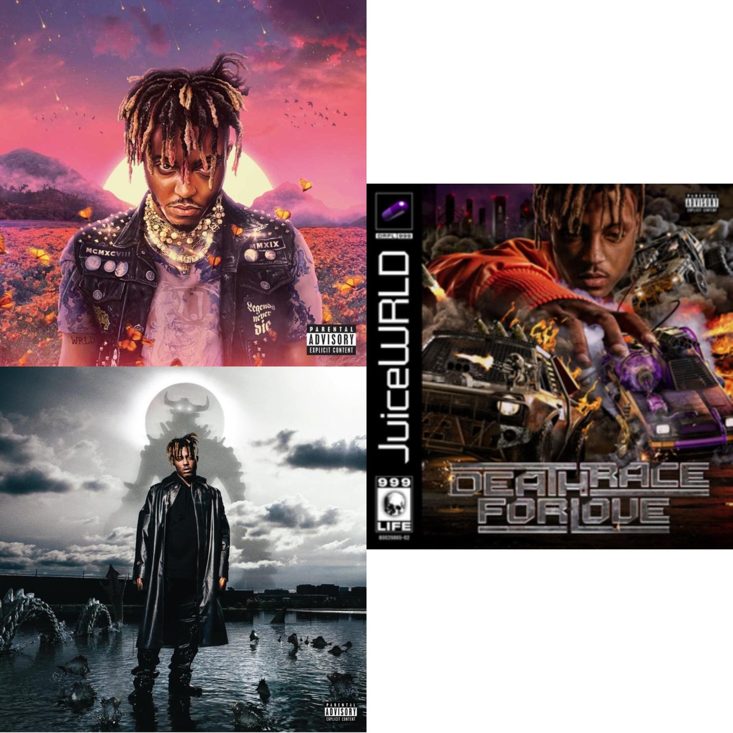 Juice Wrld - Legends Never Die (X) & Fighting Demons (X) & Death Race For Love (X) - CD Bundle