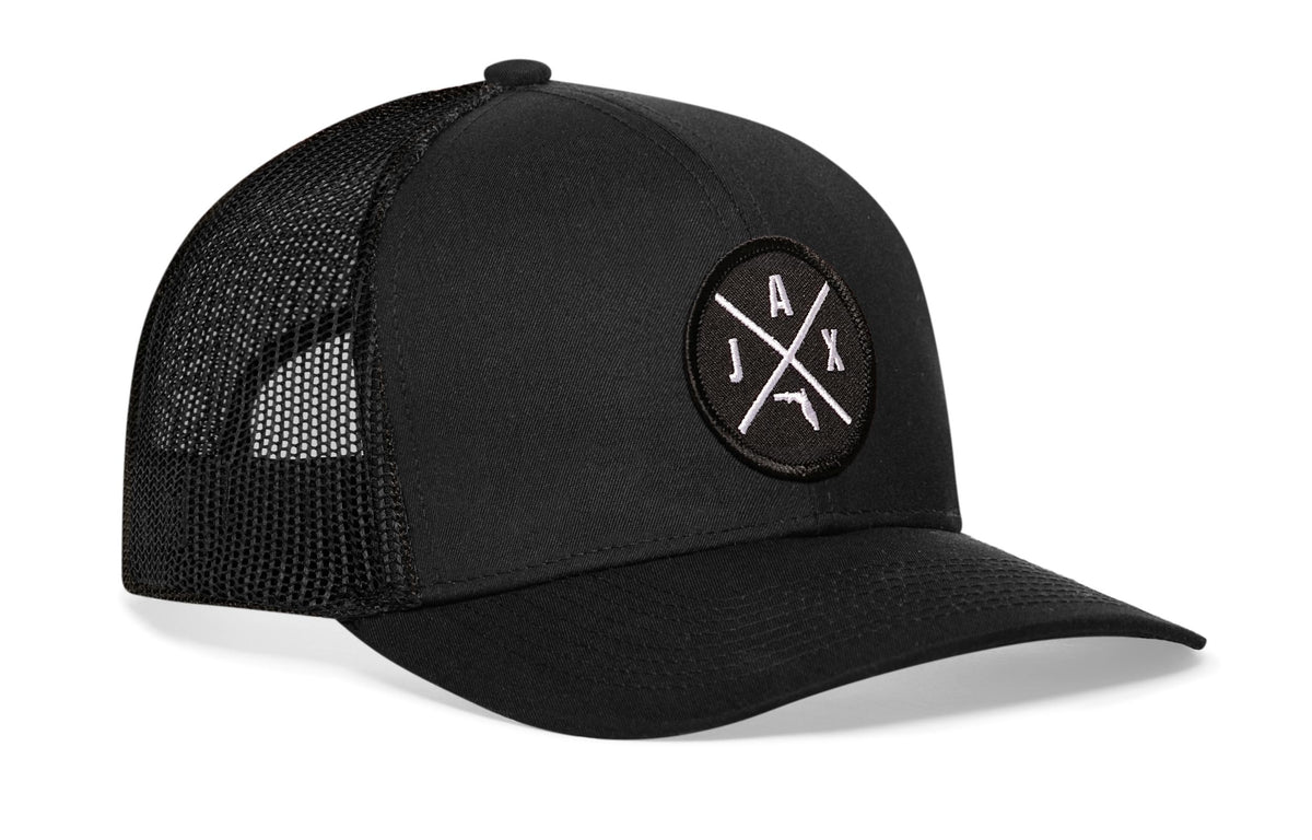 Jacksonville Trucker Hat  |  Black JAX X Snapback