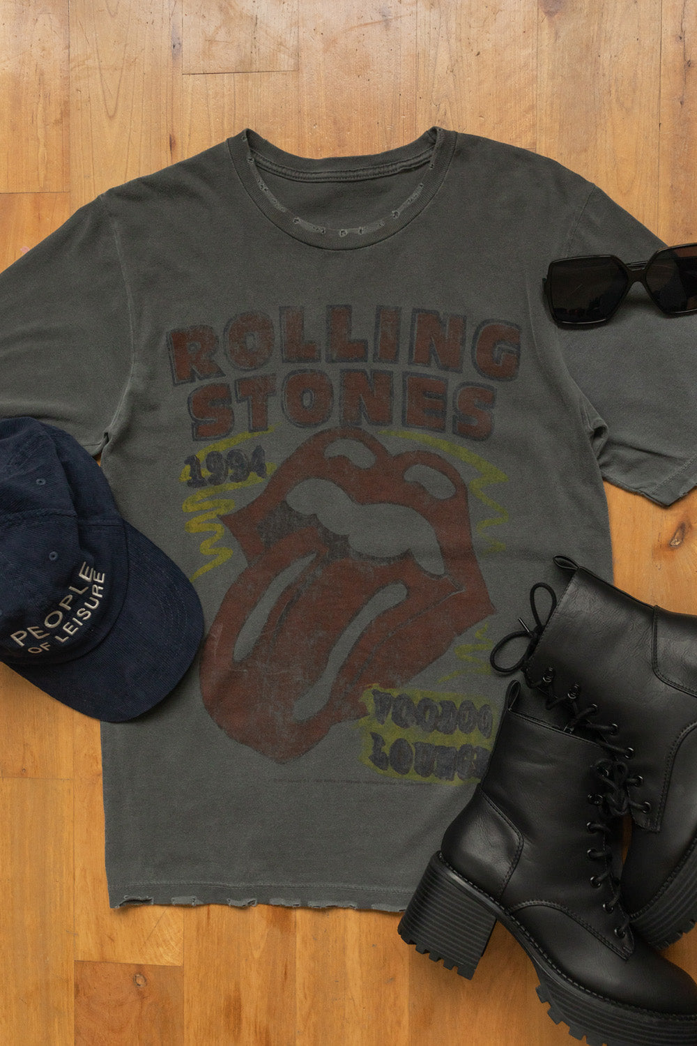 Rolling Stones Voodoo Sunkissed Womens Tee Shirt Vintage Black