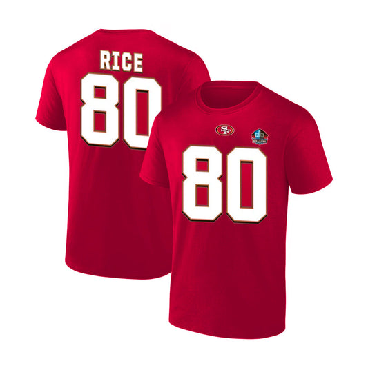 Jerry Rice San Francisco 49ers Hall of Fame Inductee Player Name & Number T-Shirt