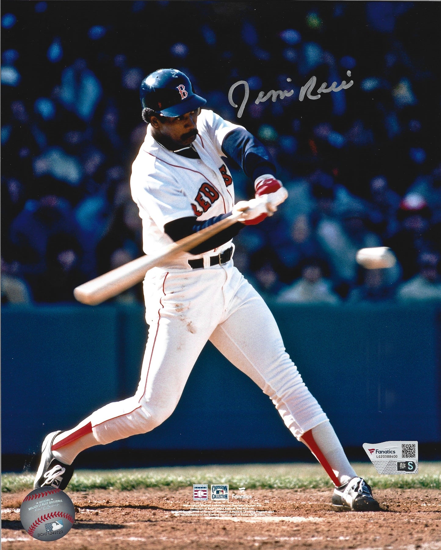 Jim Rice At-Bat Boston Red Sox Autographed 8" x 10" Baseball Photo