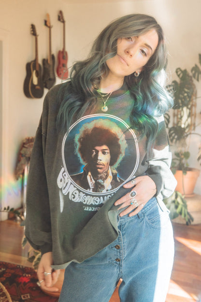 Jimi Hendrix Are You Experienced Womens Sweatshirt Grey