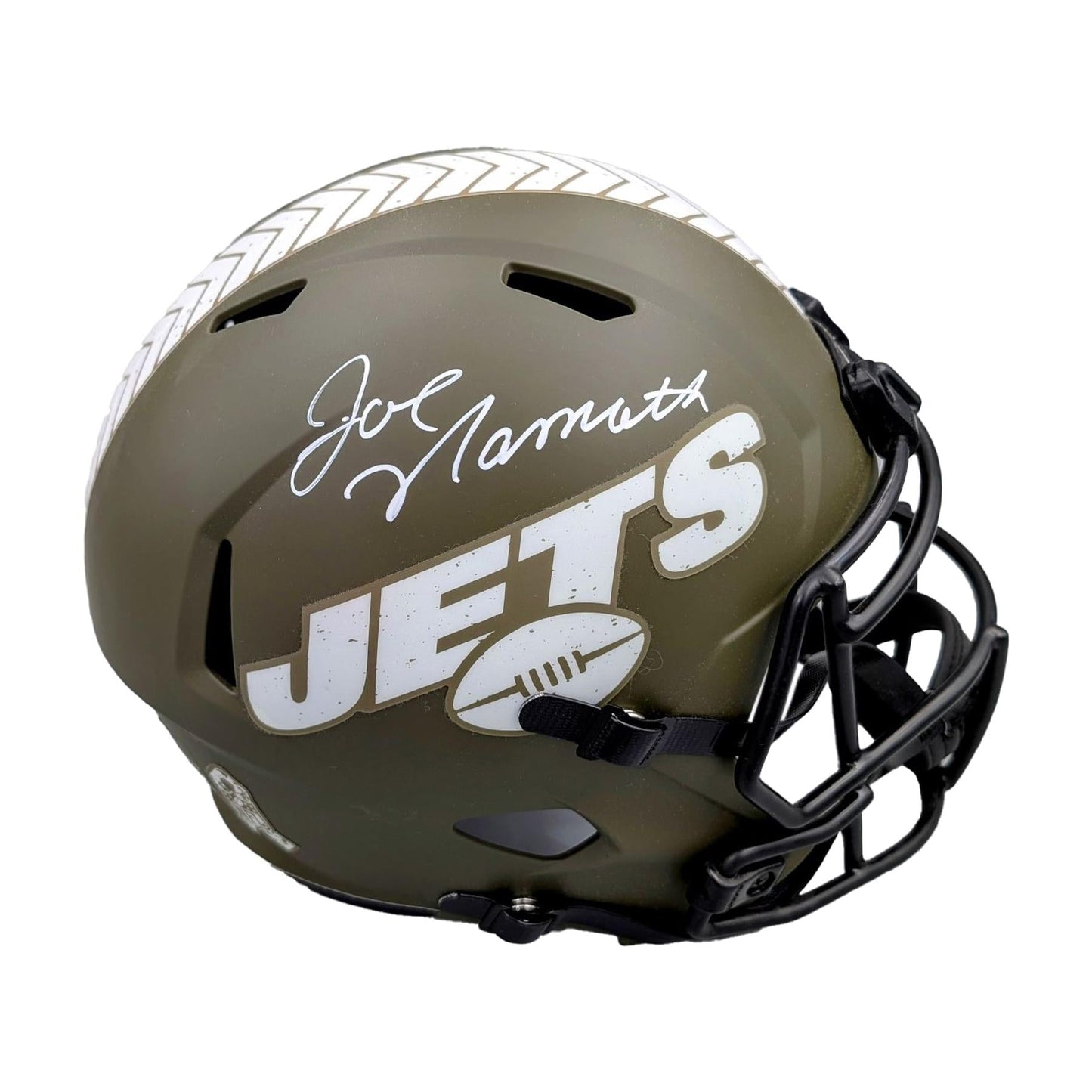 Joe Namath Autographed Full Size Salute To Service Replica Helmet