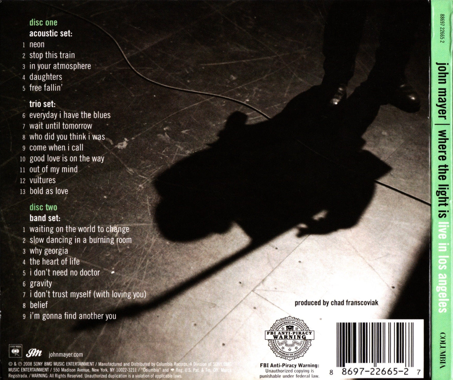 John Mayer – Where the Light Is: Live in Los Angeles (2-CD)