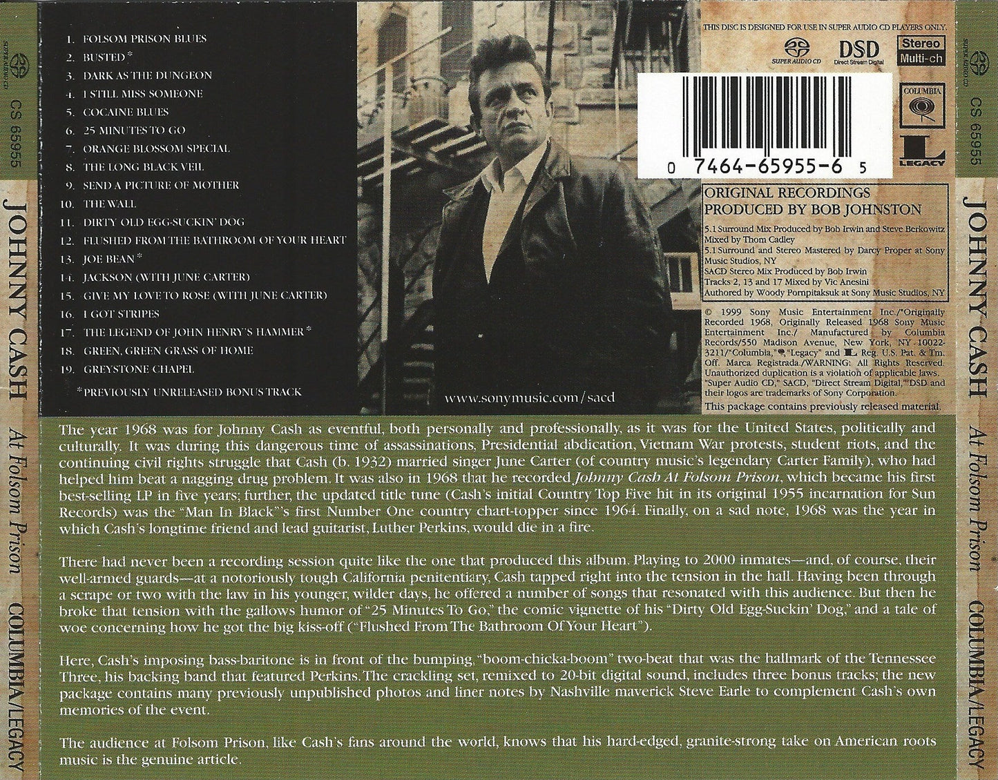Johnny Cash – At Folsom Prison (LP Vinyl) Vinyl Record