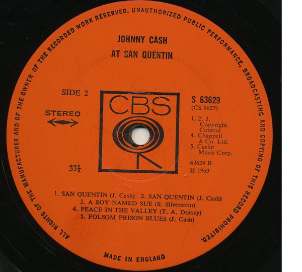 Johnny Cash – At San Quentin (LP Vinyl) Vinyl Record