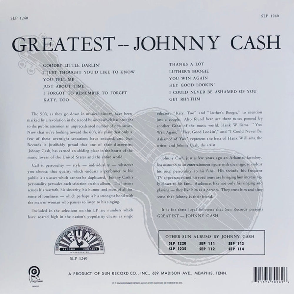 Johnny Cash – Greatest (LP Vinyl) Vinyl Record
