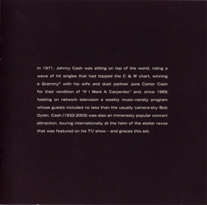Johnny Cash – Man in Black: Live in Demark 1971 Music CD