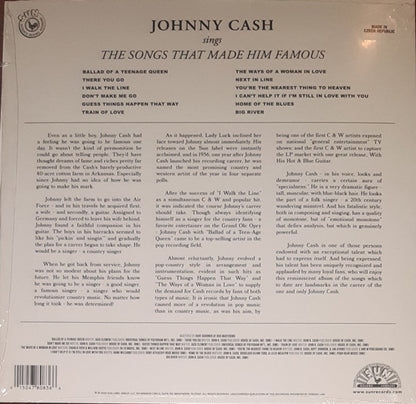 Johnny Cash – Sings The Songs That Made Him Famous (Remastered Orange LP Vinyl) Vinyl Record