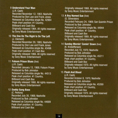 Johnny Cash – The Greatest: Number One's Music CD