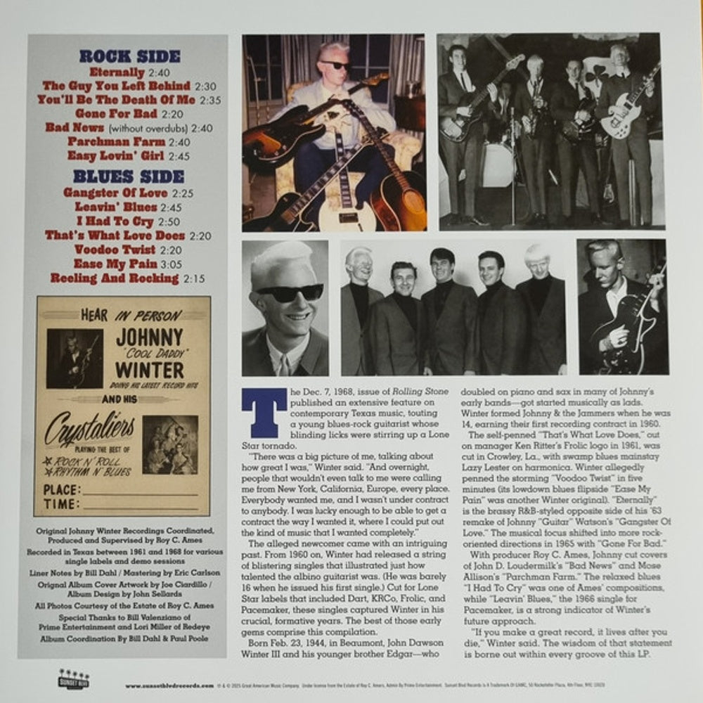 Johnny Winter – Texas 63-68 (White LP Vinyl) Vinyl Record