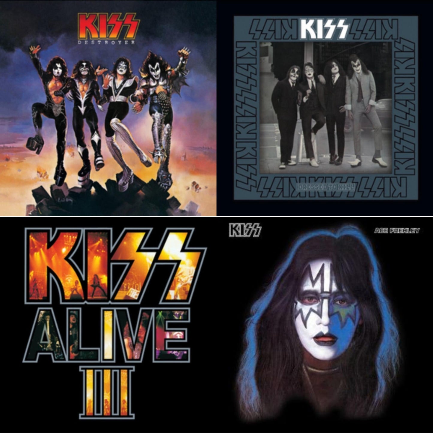 Kiss - Destroyer & Dressed To Kill & Alive Iii & Ace Frehley - LP Vinyl Bundle