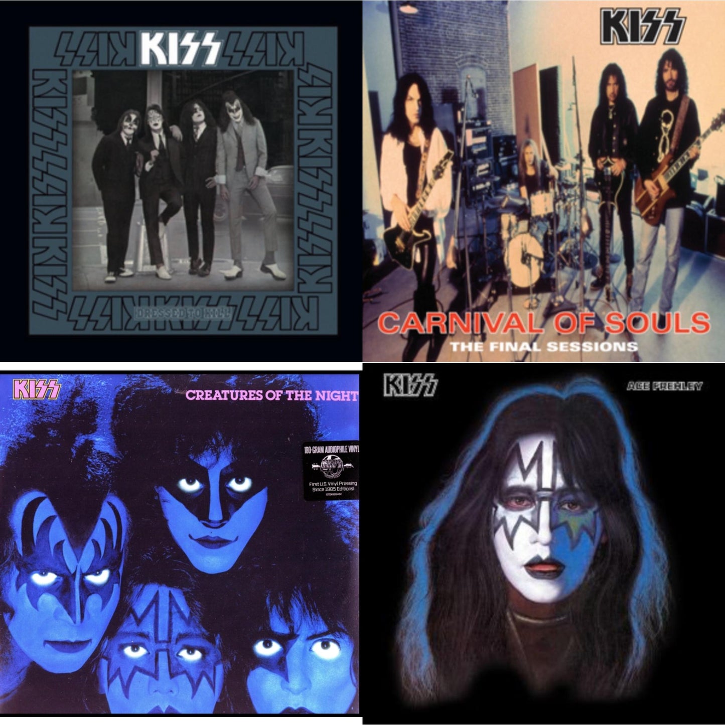 Kiss - Dressed To Kill & Carnival Of Souls & Creatures Of Night & Ace Frehley - LP Vinyl Bundle