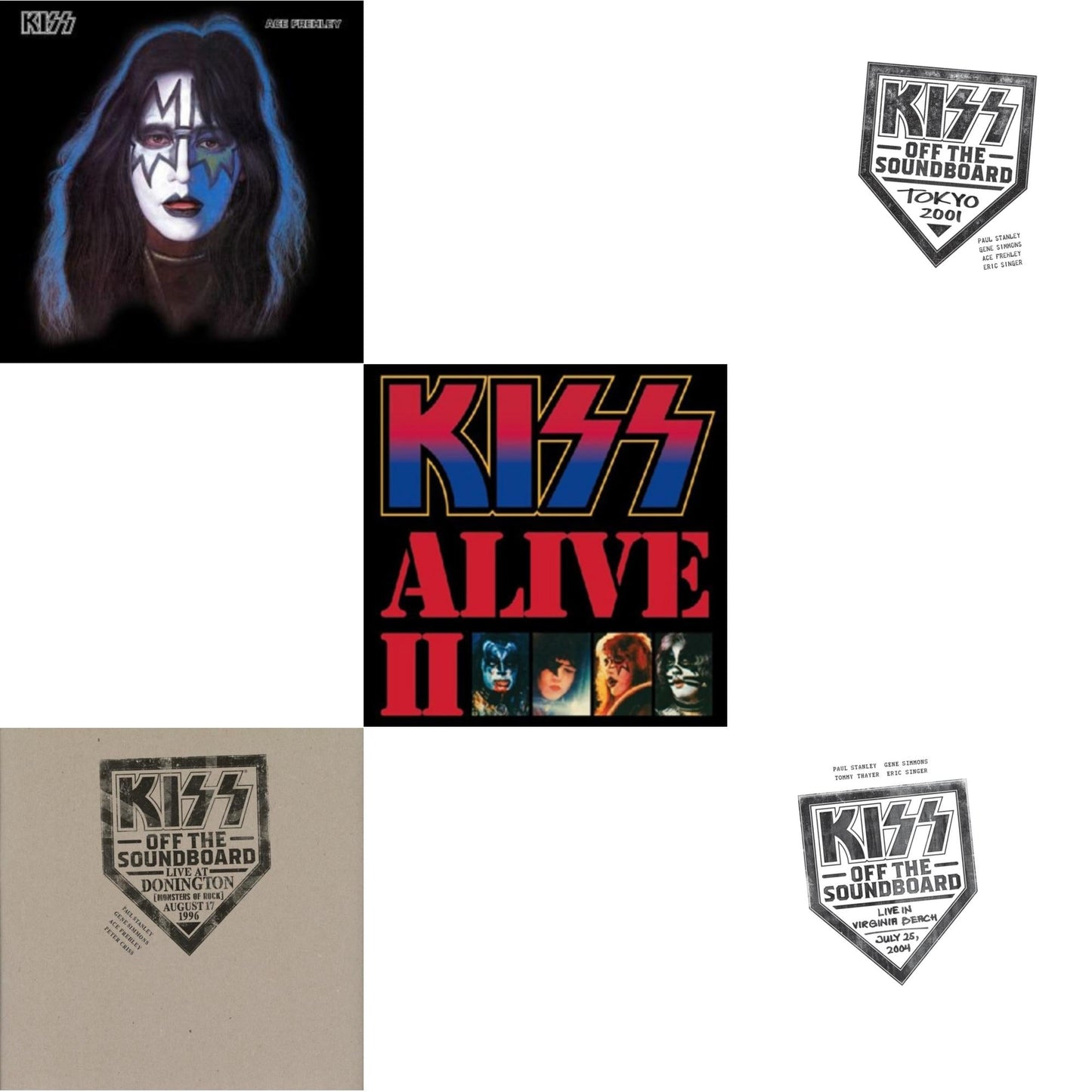 Kiss - Kiss Off The Soundboard: Tokyo 2001 (3LP) & Kiss Off The Soundboard: Live In Virginia Beach (3LP) & Kiss Off The Soundboard: Donington 1996 (Live) (3LP) & Alive Ii & Ace Frehley