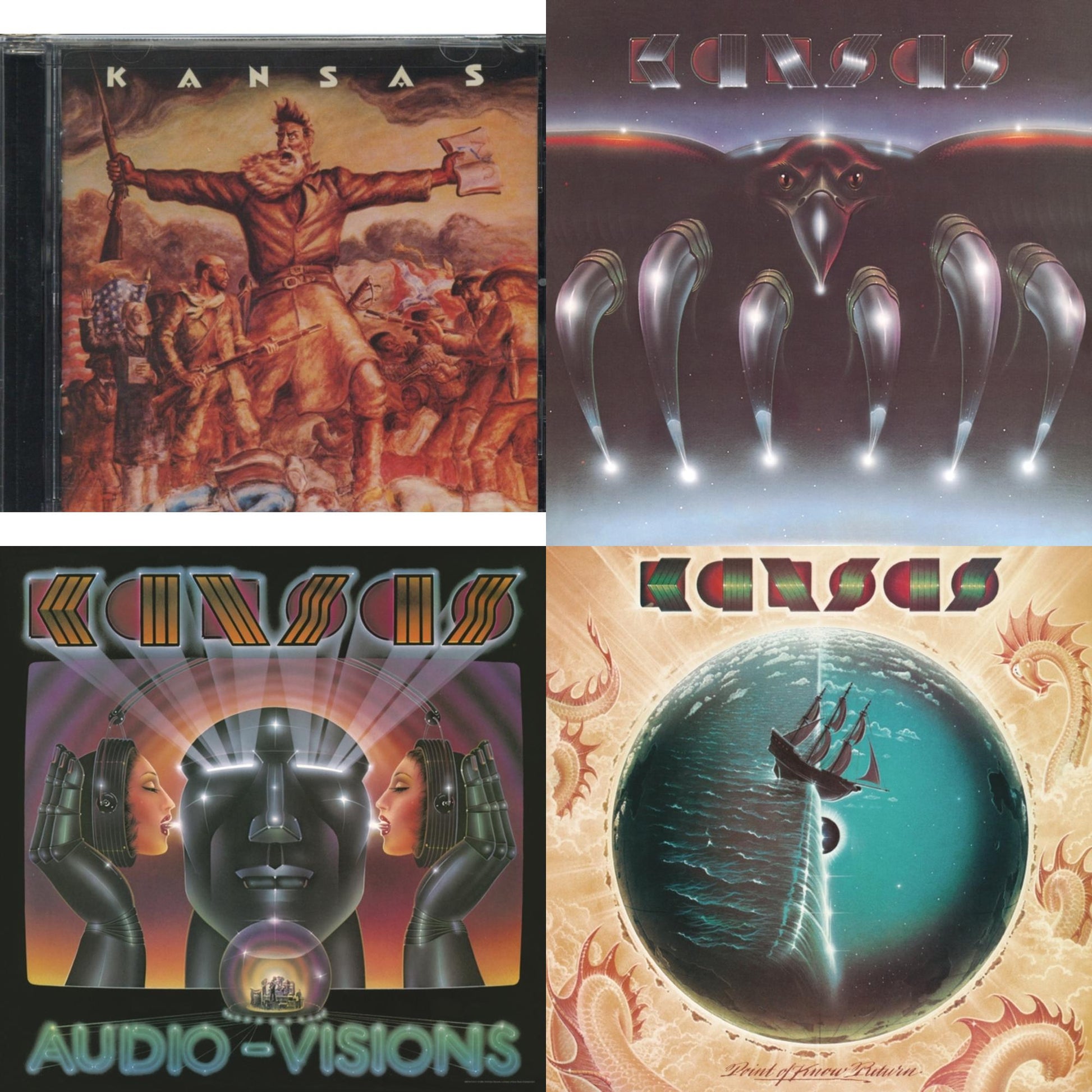 Kansas - Kansas & Song For America & Audio - Visions & Point Of Know Return - CD Bundle