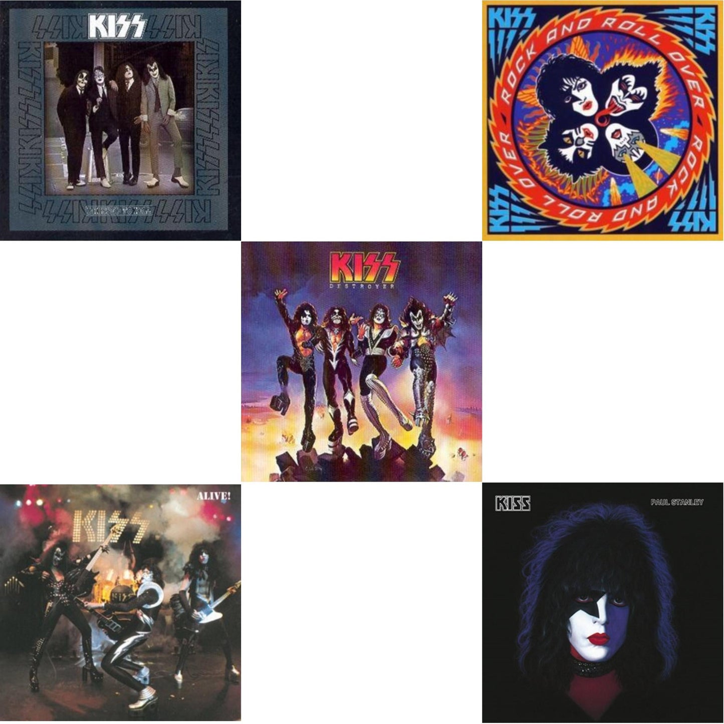 Kiss - Dressed To Kill & Alive & Destroyer & Rock & Roll Over & Paul Stanley - CD Bundle