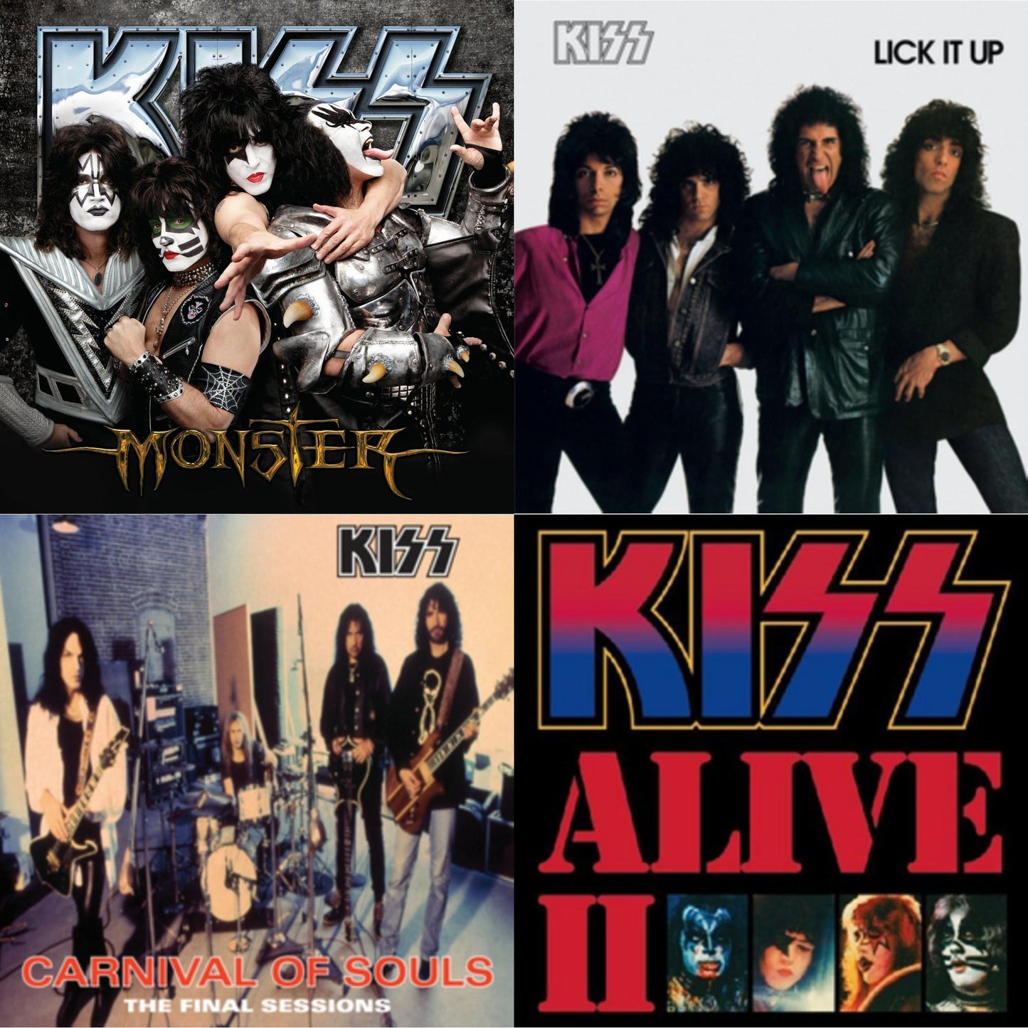Kiss - Monster & Lick It Up & Carnival Of Souls & Alive Ii - LP Vinyl Bundle
