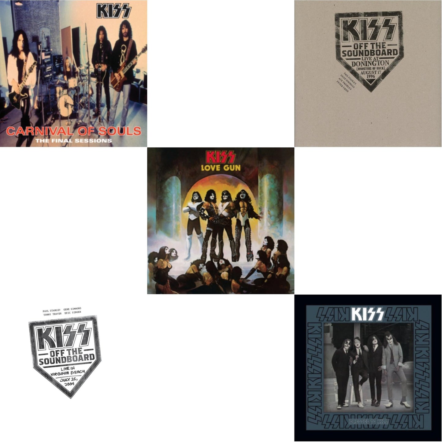 Kiss - Kiss Off The Soundboard: Live In Virginia Beach (3LP) & Kiss Off The Soundboard: Donington 1996 (Live) (3LP) & Dressed To Kill & Carnival Of Souls & Love Gun