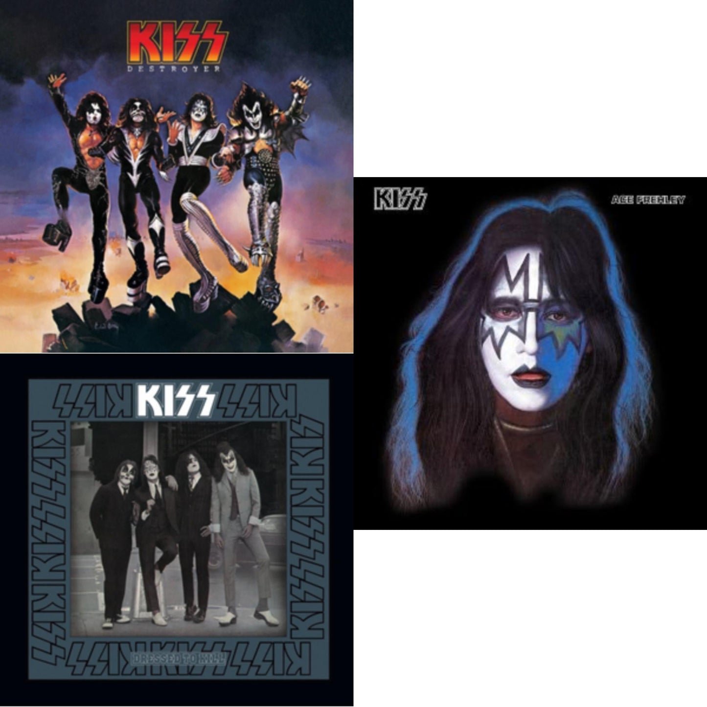 Kiss - Destroyer & Dressed To Kill & Ace Frehley - LP Vinyl Bundle