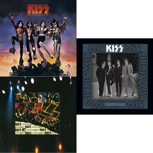 Kiss - Destroyer & Dressed To Kill & Mtv Unplugged - LP Vinyl Bundle