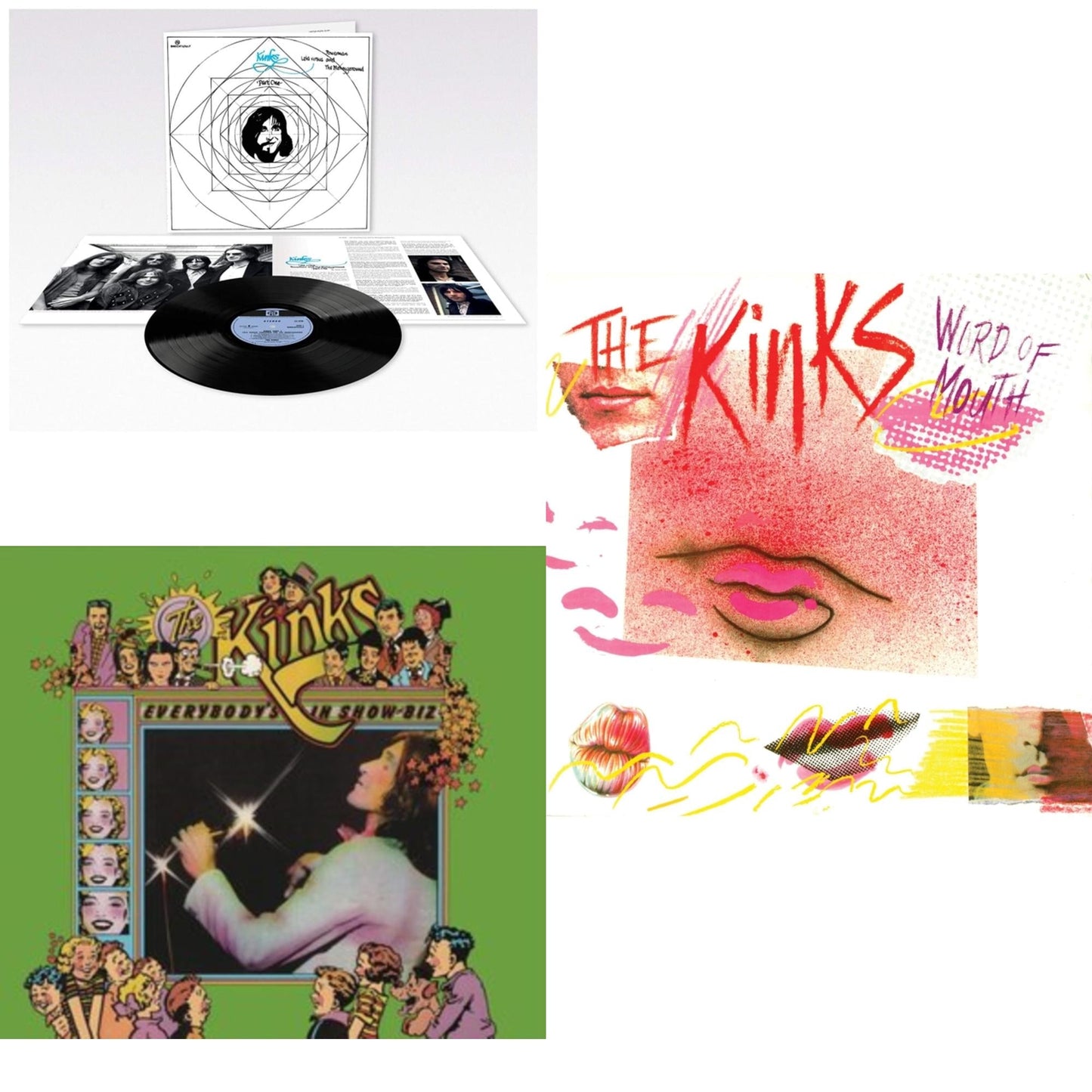 Kinks - Lola Versus Powerman & The Moneygoround: Pt. 1 (180G/Remastered/Booklet) & Everybody's In Show-Biz (2022 Standalone/2LP) & Word Of Mouth (180G/Red LP Vinyl/Limited Edition/Gatefold Cover & Poster)