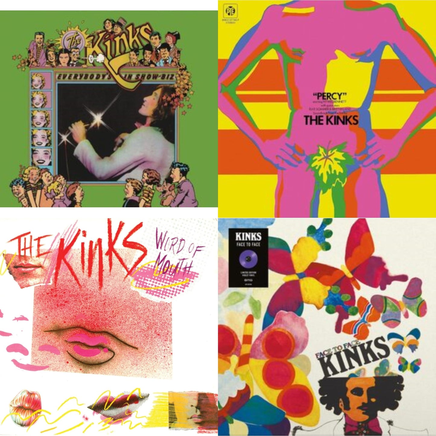 Kinks - Everybody's In Show-Biz (2022 Standalone/2LP) & Percy & Word Of Mouth (180G/Red LP Vinyl/Limited Edition/Gatefold Cover & Poster) & Face To Face