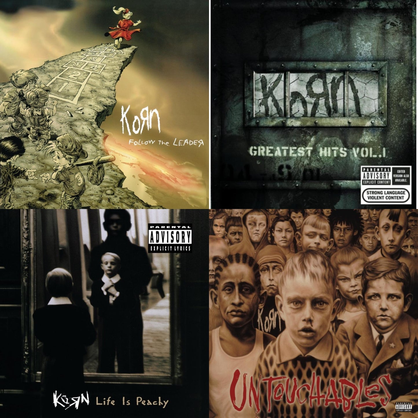 Korn - Greatest Hits Vol.1 & Life Is Peachy & Untouchables & Follow The Leader - CD Bundle