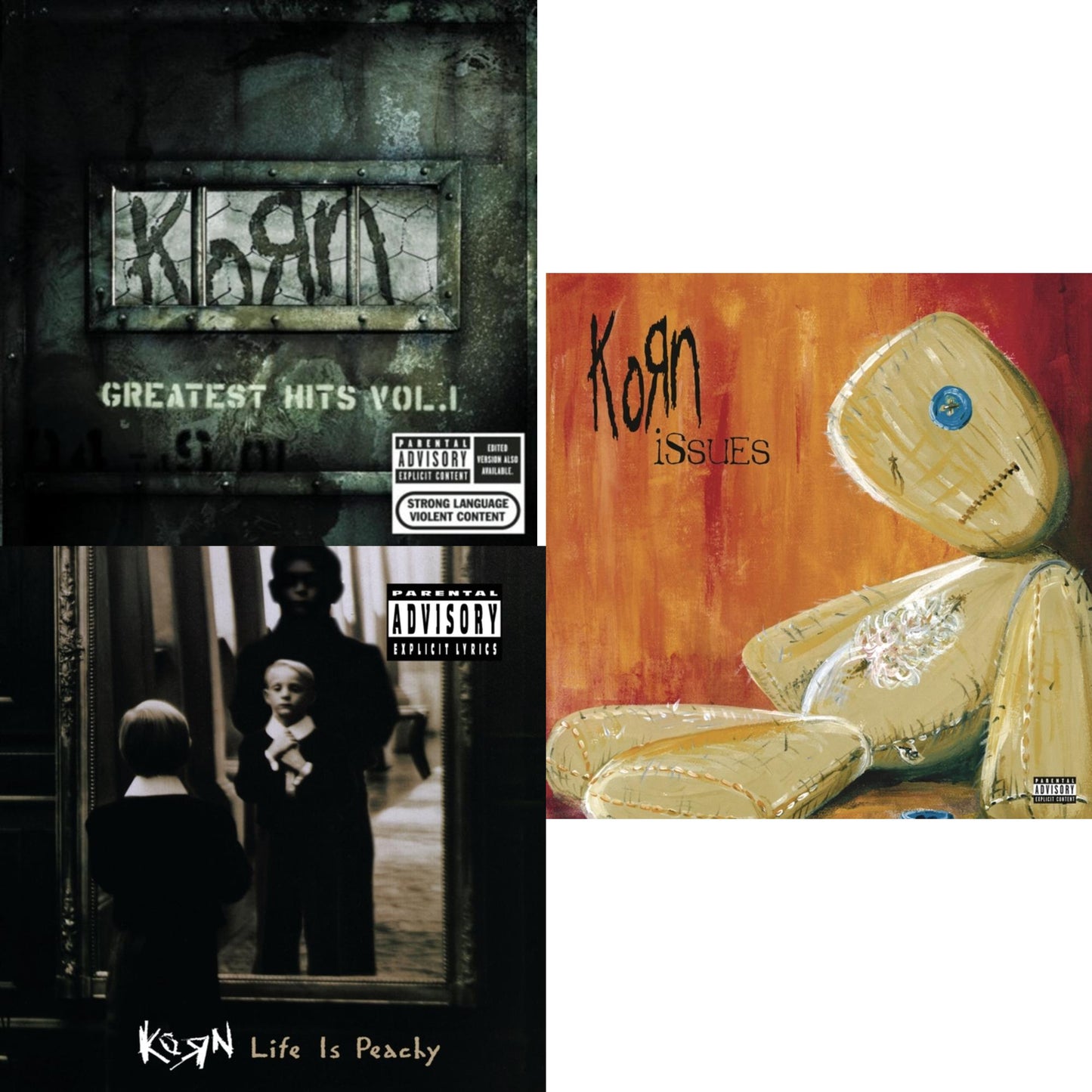 Korn - Greatest Hits Vol.1 & Life Is Peachy & Issues (Explicit) - CD Bundle