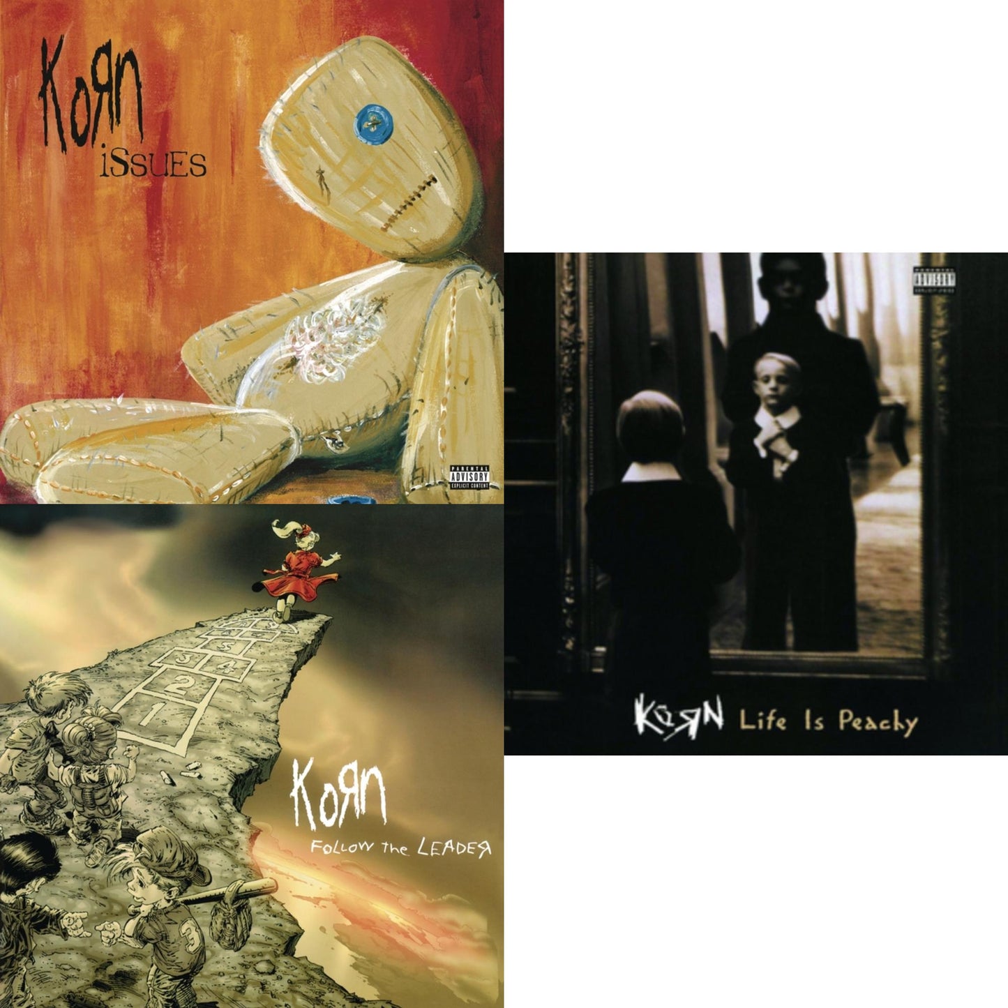 Korn - Issues (X) (2LP/140G) & Follow The Leader (Pa) (2 LP/140G) & Life Is Peachy (180G)
