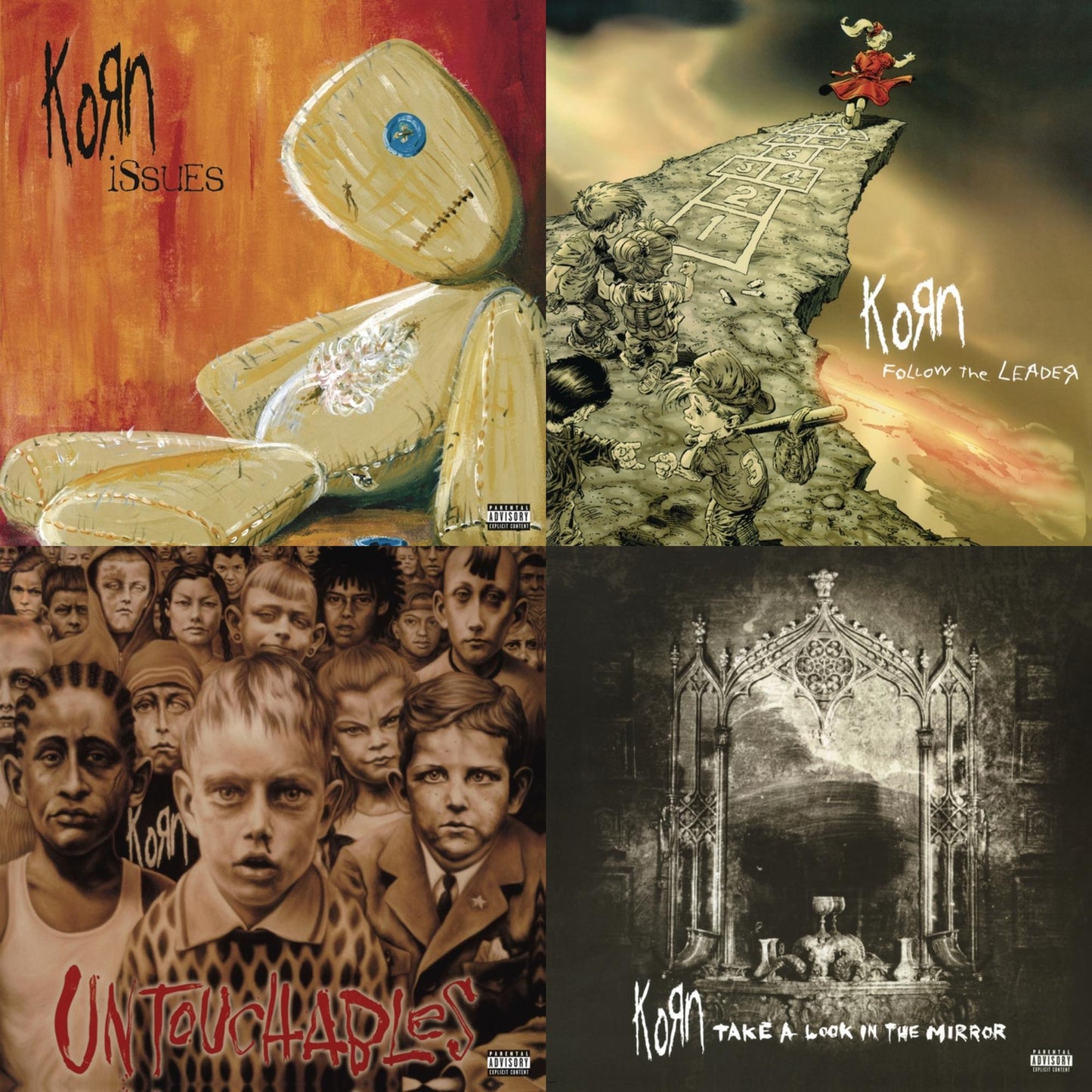 Korn - Issues (X) (2LP/140G) & Follow The Leader (Pa) (2 LP/140G) & Untouchables (X) (2LP/140G) & Take A Look In The Mirror (2 LP) (140G)