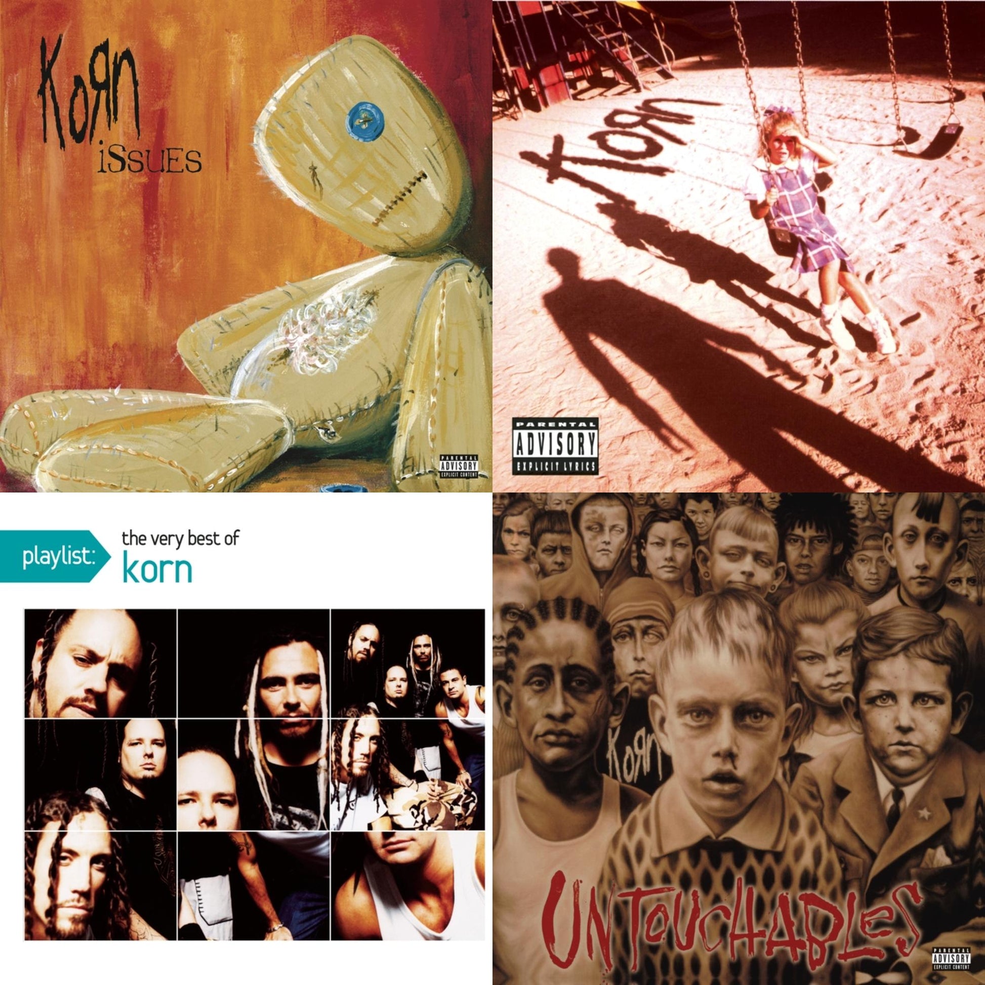 Korn - Korn (Explicit) & Issues (Explicit) & Untouchables & Playlist: Very Best Of Korn - CD Bundle