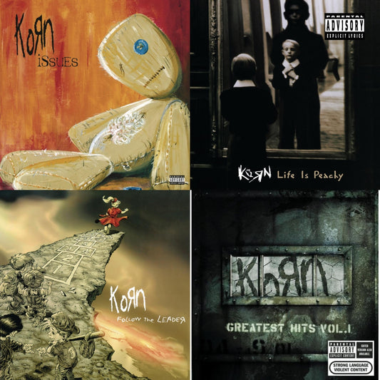 Korn - Greatest Hits Vol.1 & Life Is Peachy & Issues (Explicit) & Follow The Leader - CD Bundle
