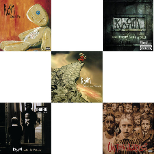 Korn - Greatest Hits Vol.1 & Life Is Peachy & Issues (Explicit) & Untouchables & Follow The Leader - CD Bundle