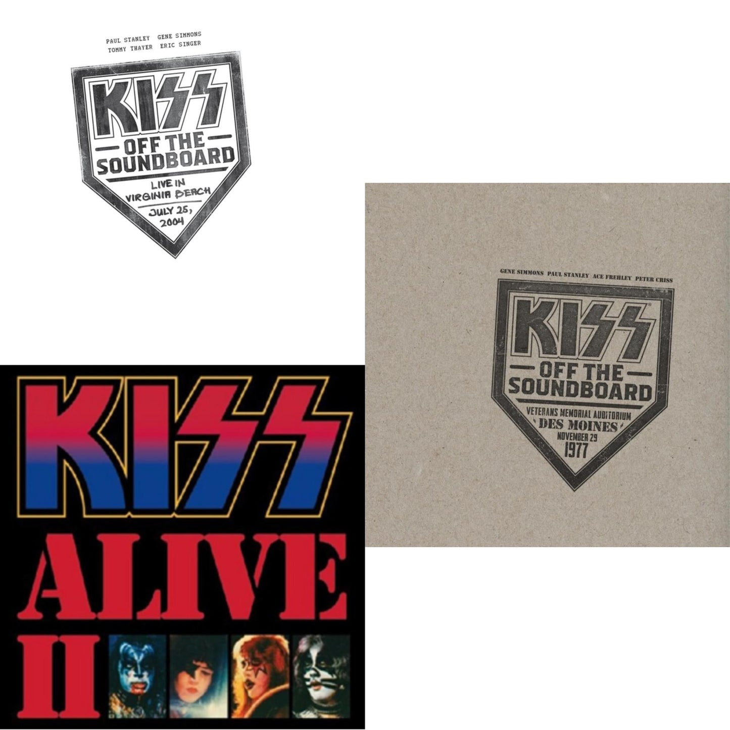 Kiss - Kiss Off The Soundboard: Live In Virginia Beach (3LP) & Kiss Off The Soundboard: Live In Des Moines (2LP) & Alive Ii