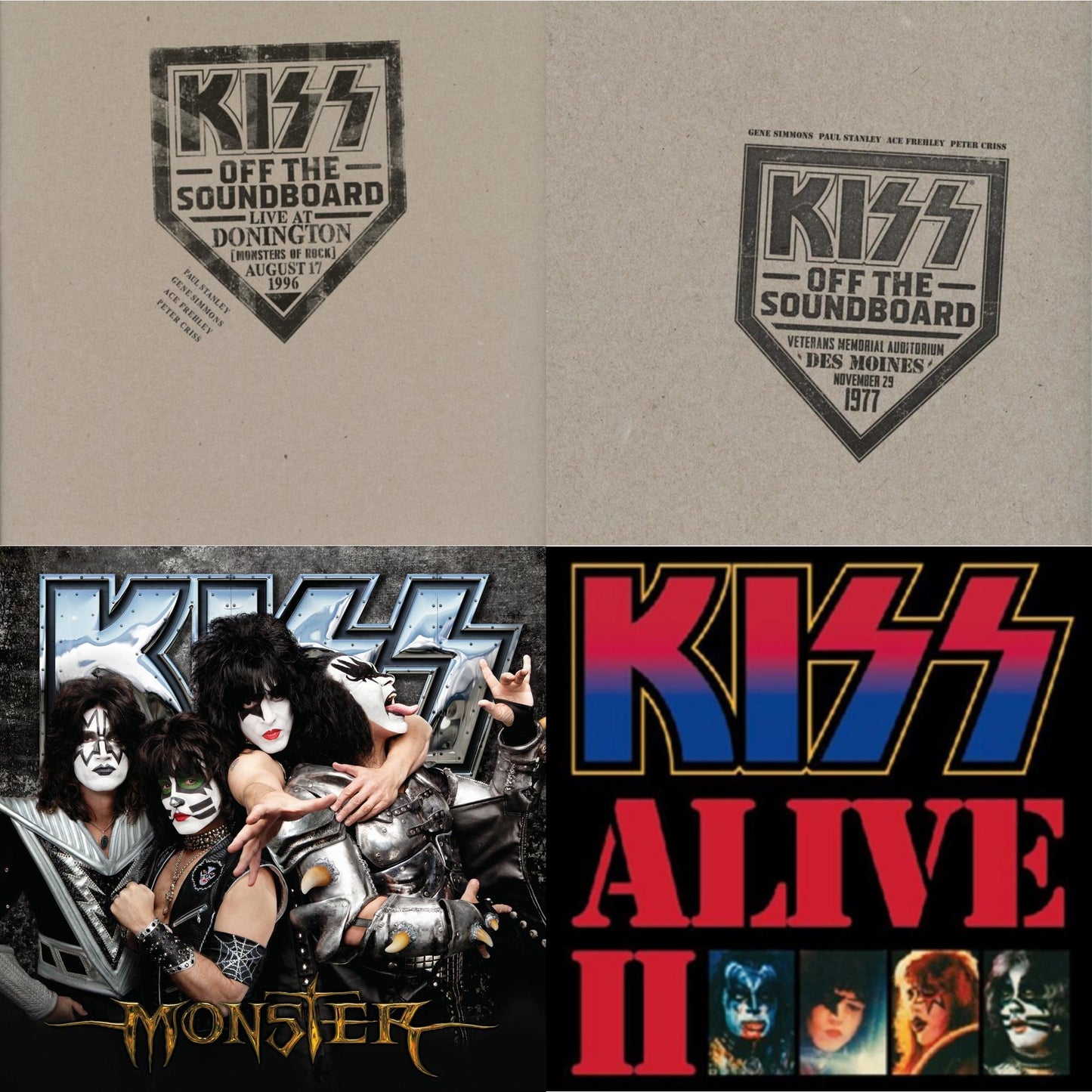 Kiss - Kiss Off The Soundboard: Donington 1996 (Live) (3LP) & Kiss Off The Soundboard: Live In Des Moines (2LP) & Monster & Alive Ii