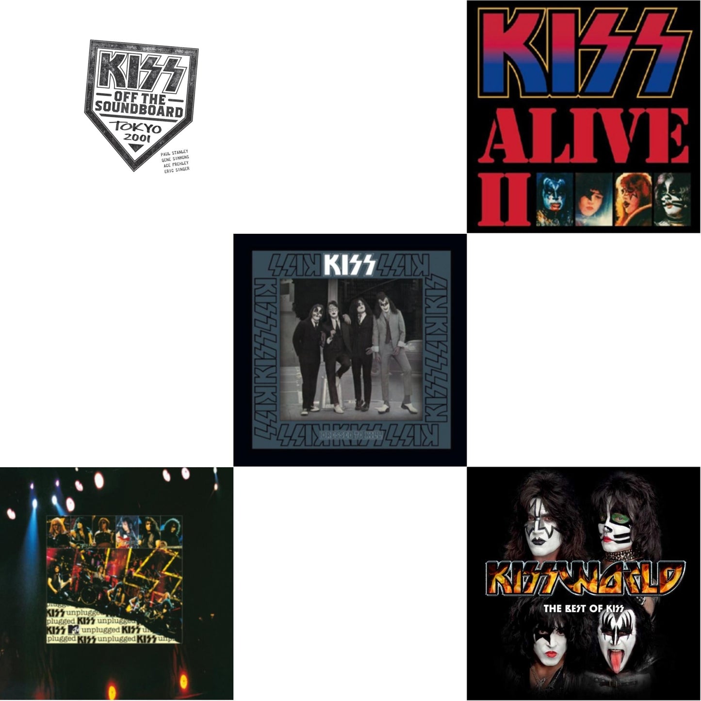 Kiss - Kiss Off The Soundboard: Tokyo 2001 (3LP) & Dressed To Kill & Mtv Unplugged & Alive Ii & Kissworld - The Best Of Kiss (2 LP)