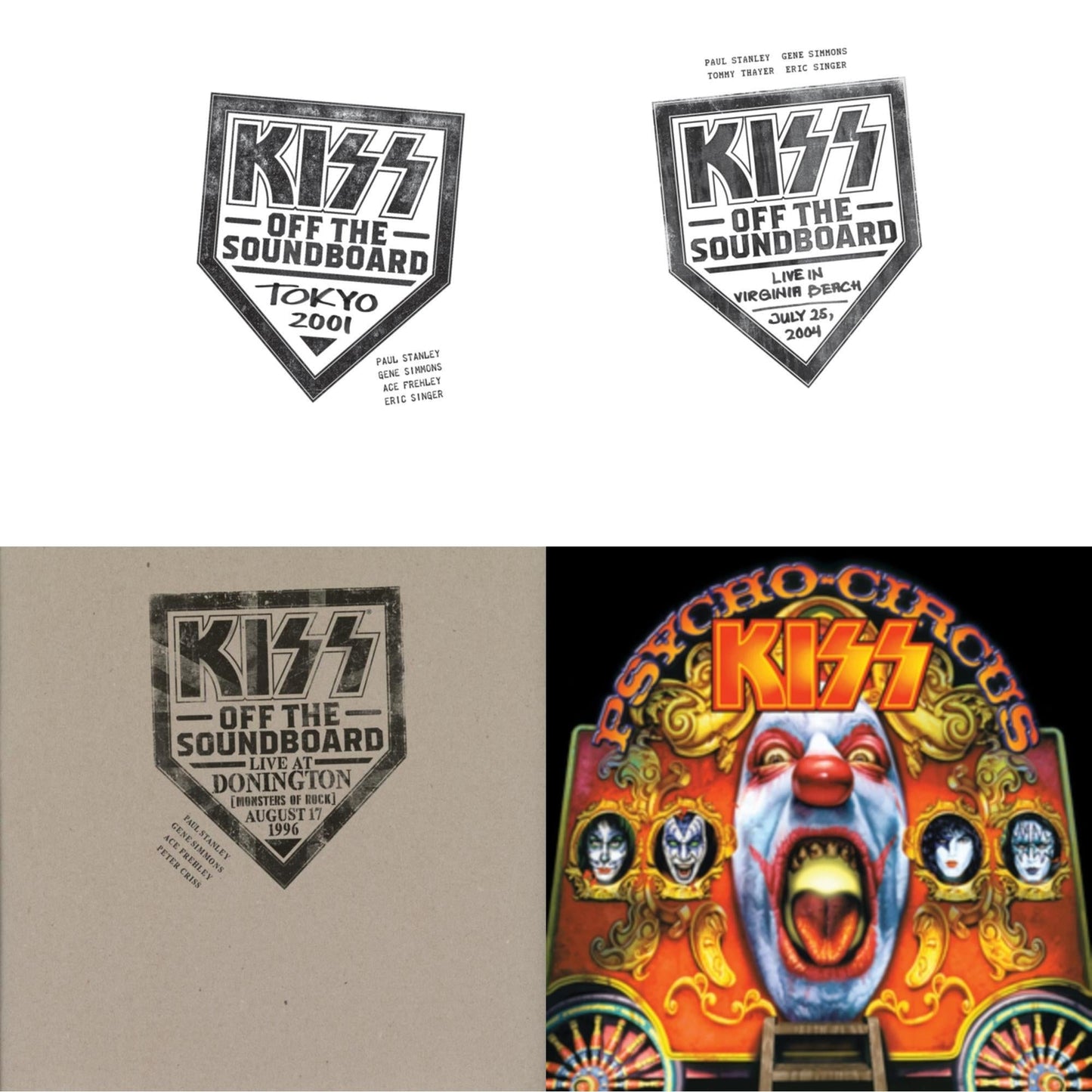 Kiss - Kiss Off The Soundboard: Tokyo 2001 (3LP) & Kiss Off The Soundboard: Live In Virginia Beach (3LP) & Kiss Off The Soundboard: Donington 1996 (Live) (3LP) & Psycho Circus