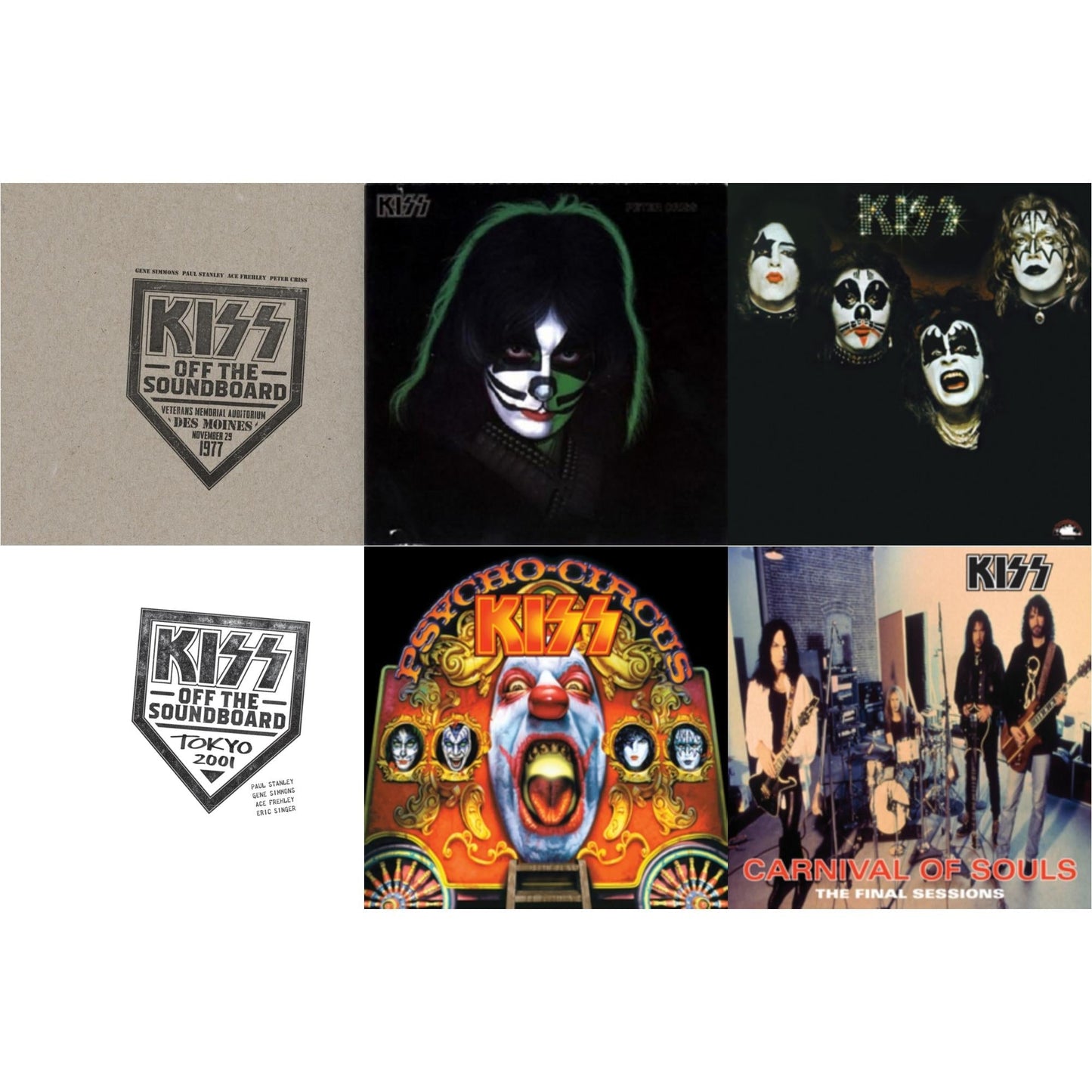 Kiss - Kiss Off The Soundboard: Tokyo 2001 (3LP) & Kiss Off The Soundboard: Live In Des Moines (2LP) & Kiss & Psycho Circus & Carnival Of Souls & Peter Criss