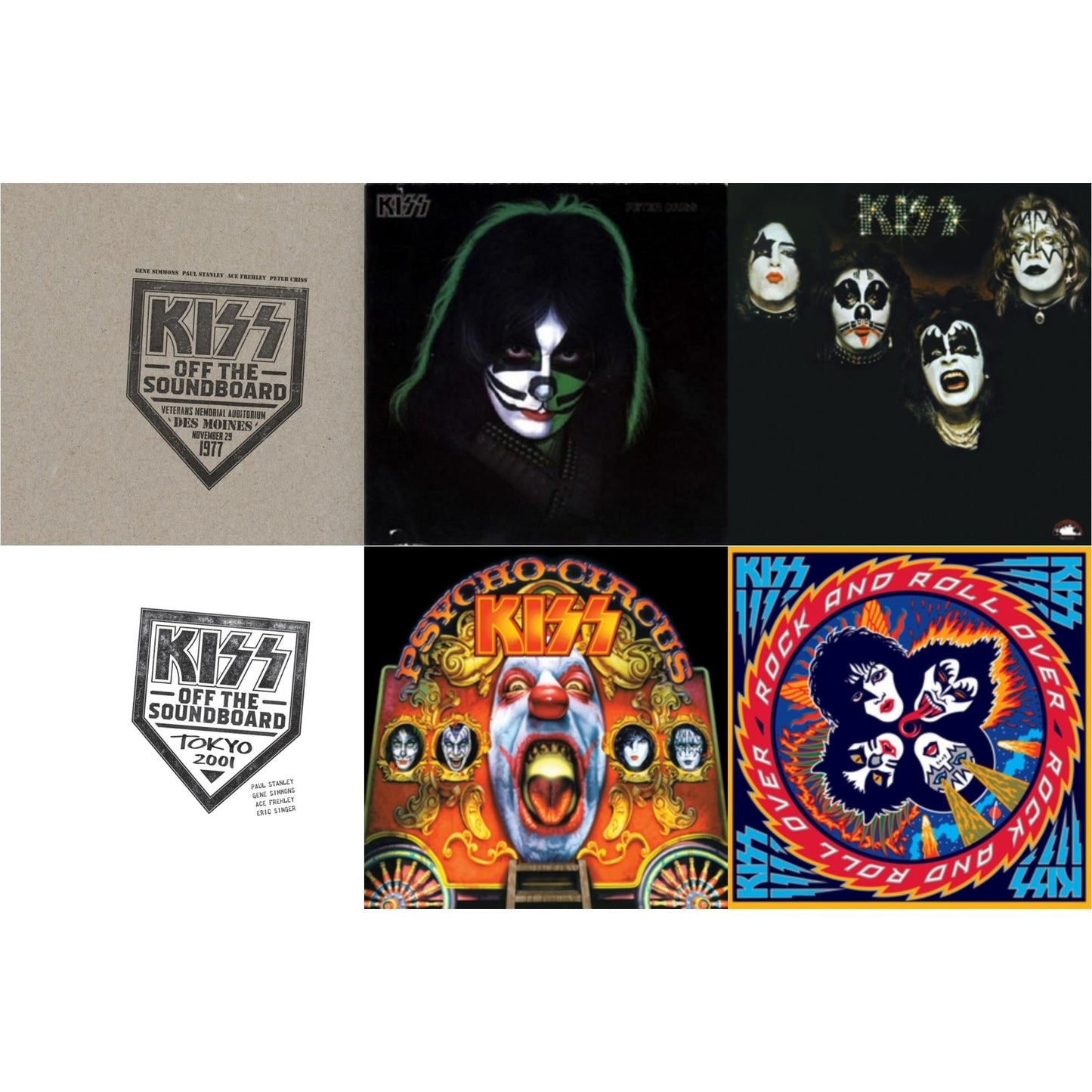 Kiss - Kiss Off The Soundboard: Tokyo 2001 (3LP) & Kiss Off The Soundboard: Live In Des Moines (2LP) & Kiss & Psycho Circus & Rock & Roll Over & Peter Criss