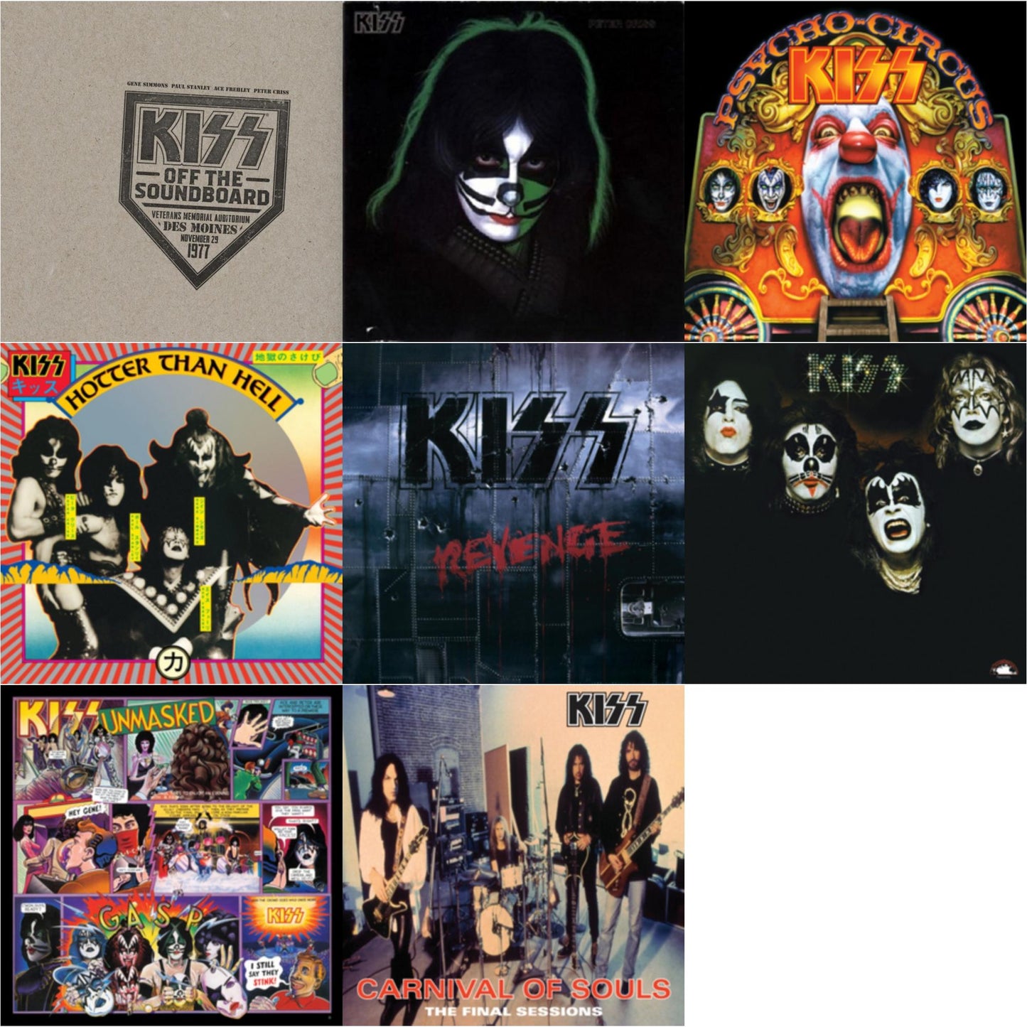 Kiss - Kiss Off The Soundboard: Live In Des Moines (2LP) & Kiss & Revenge & Hotter Than Hell & Psycho Circus & Unmasked & Carnival Of Souls & Peter Criss