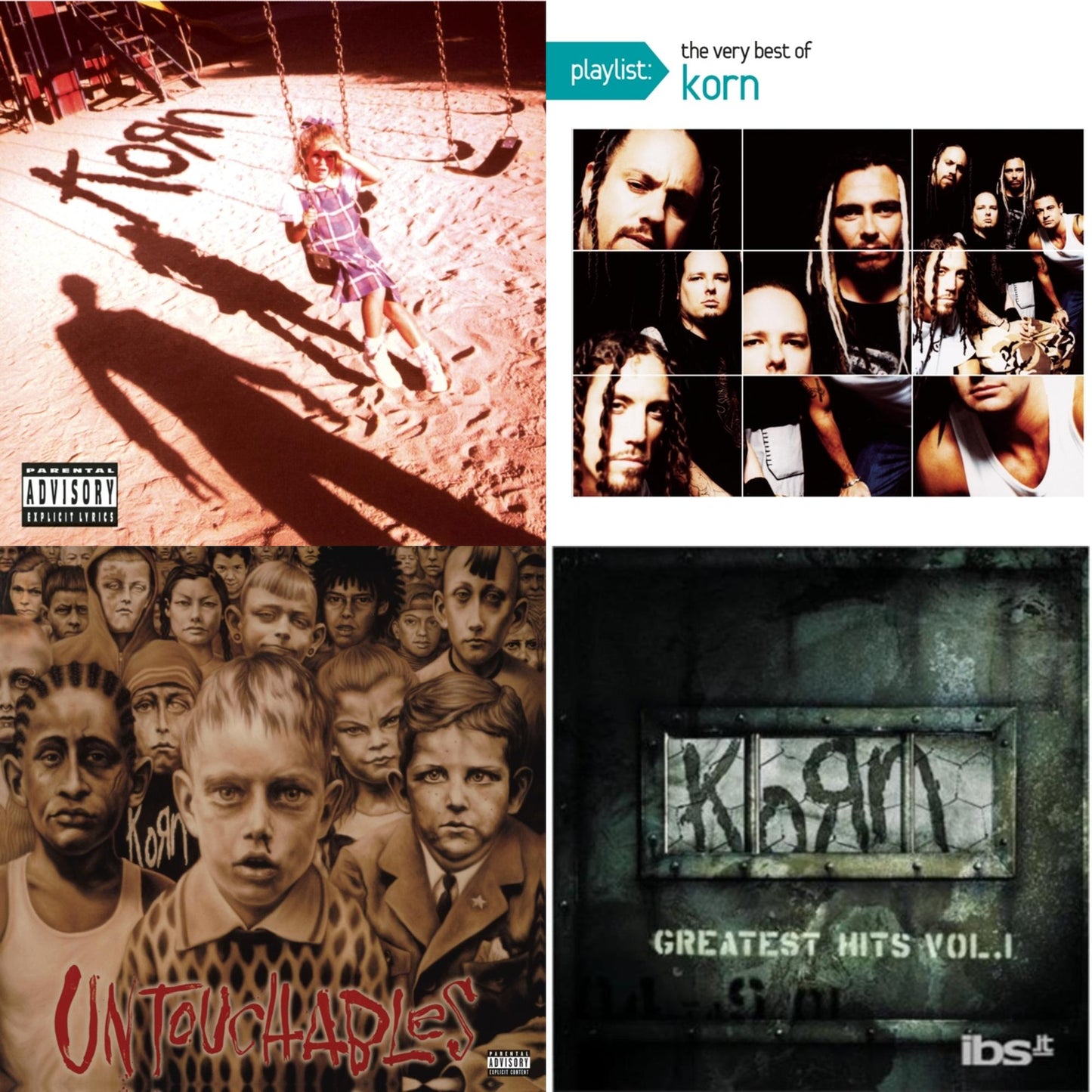 Korn - Korn (Explicit) & Playlist: Very Best Of Korn & Untouchables & Greatest Hits Vol.1 - CD Bundle