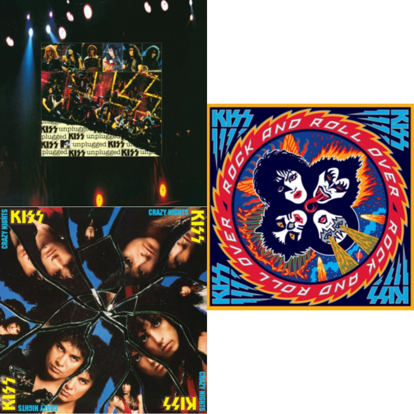 Kiss - Mtv Unplugged & Crazy Nights & Rock & Roll Over - LP Vinyl Bundle