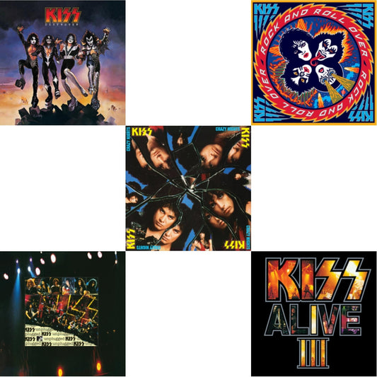 Kiss - Destroyer & Mtv Unplugged & Crazy Nights & Rock & Roll Over & Alive Iii - LP Vinyl Bundle