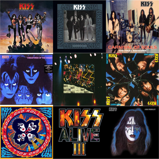 Kiss - Destroyer & Dressed To Kill & Carnival Of Souls & Creatures Of Night & Mtv Unplugged & Crazy Nights & Rock & Roll Over & Alive Iii & Ace Frehley - LP Vinyl Bundle