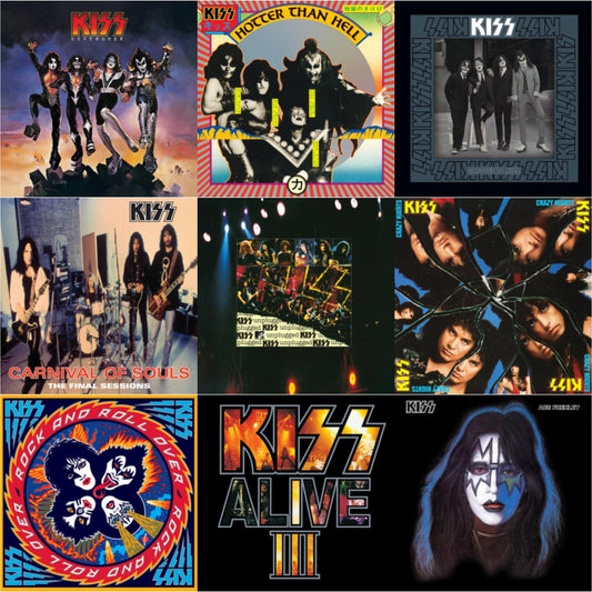 Kiss - Destroyer & Hotter Than Hell & Dressed To Kill & Carnival Of Souls & Mtv Unplugged & Crazy Nights & Rock & Roll Over & Alive Iii & Ace Frehley - LP Vinyl Bundle