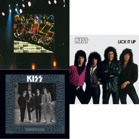 Kiss - Lick It Up & Dressed To Kill & Mtv Unplugged - LP Vinyl Bundle