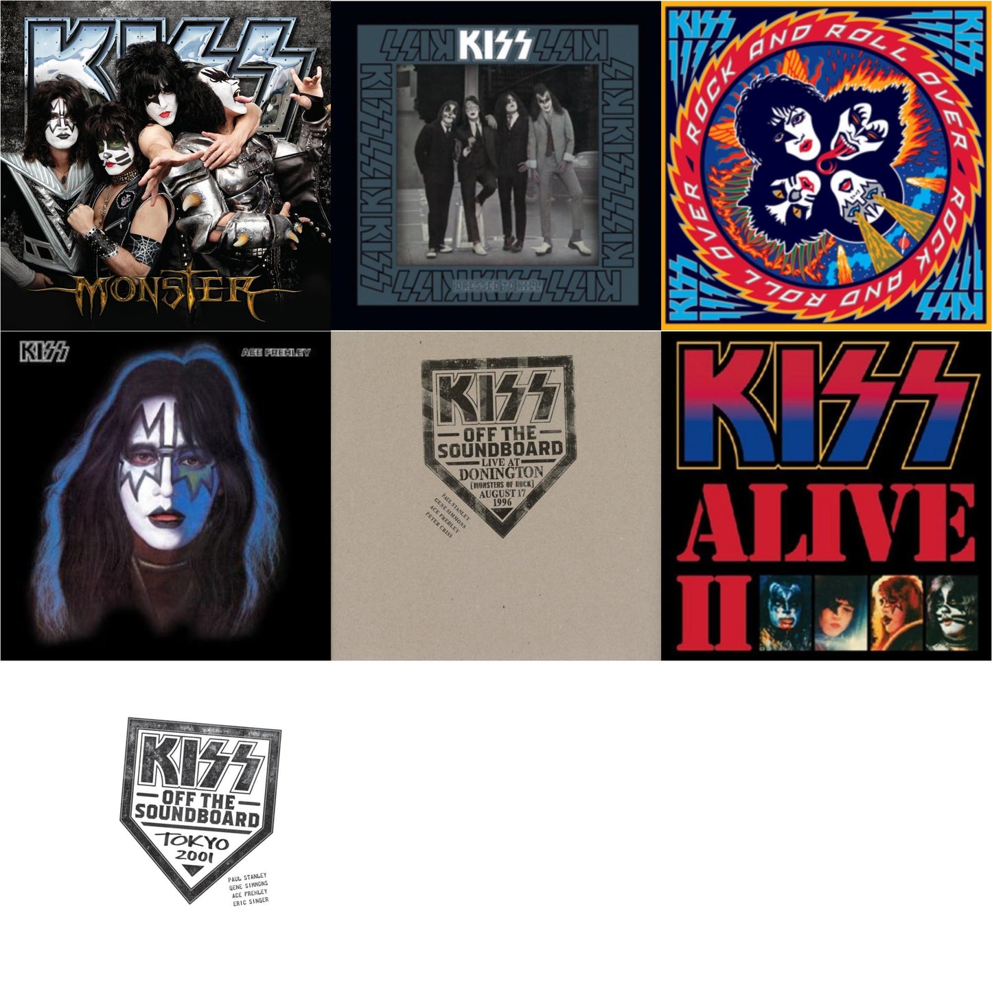 Kiss - Kiss Off The Soundboard: Tokyo 2001 (3LP) & Kiss Off The Soundboard: Donington 1996 (Live) (3LP) & Monster & Dressed To Kill & Rock & Roll Over & Alive Ii & Ace Frehley