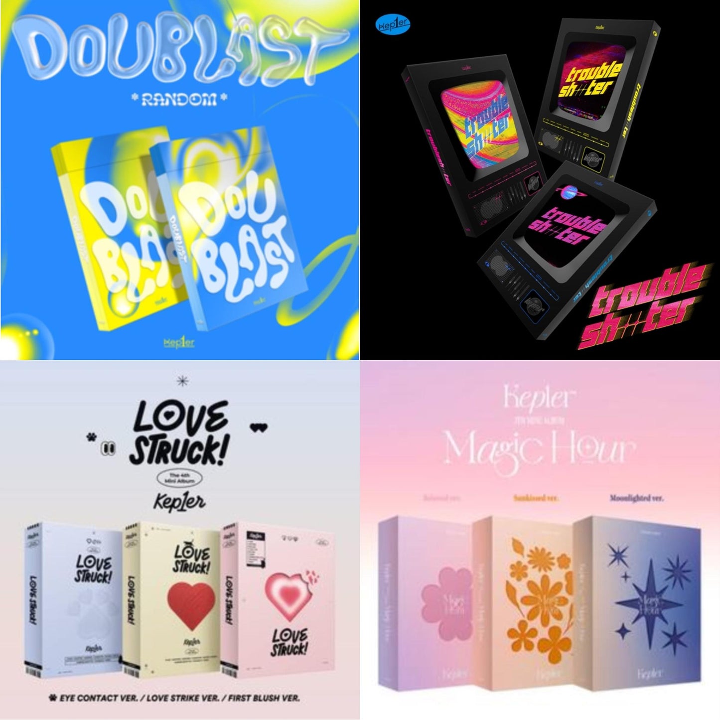 Kep1er - Doublast & Troubleshooter & Lovestruck! (4Th Mini Album) & Magic Hour (5Th Mini Album) - CD Bundle