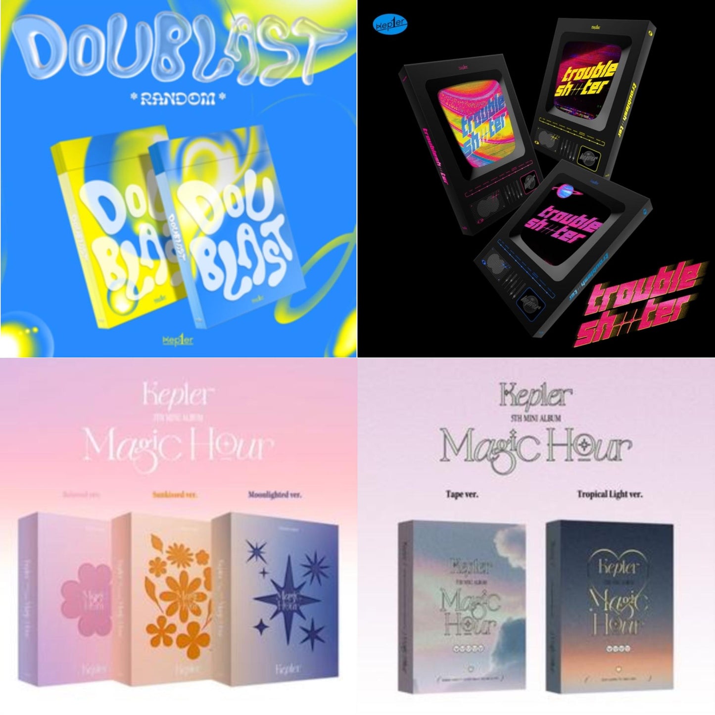 Kep1er - Doublast & Troubleshooter & Magic Hour (5Th Mini Album) & Magic Hour Unit Ver. (5Th Mini Album) - CD Bundle