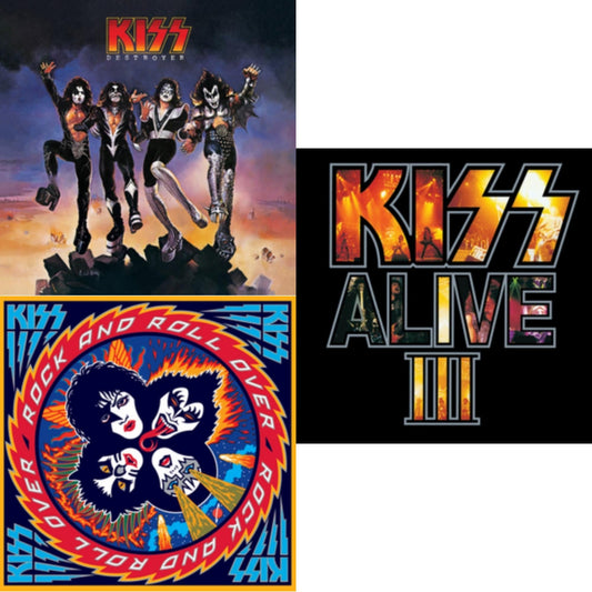Kiss - Destroyer & Rock & Roll Over & Alive Iii - LP Vinyl Bundle
